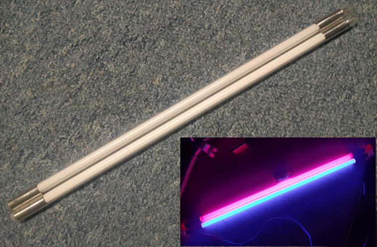 External electrode fluorescent lamps
I made these recently, they are electrodeless. One contains mercury and both contain Neon. Im hoping to make a full range of colours in this exact length so I can make a modular fitting for them so they can be changed whenever.

