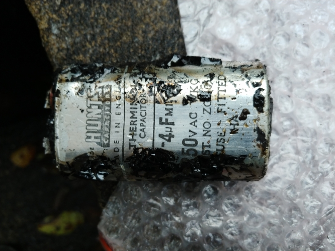 Capacitor from the BC fitting
If anyone wants a BC fitting bear in mind they contain capacitors like this inside which like to burst. This capacitor is PCB filled
