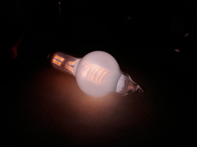 Homemade white glow lamp
