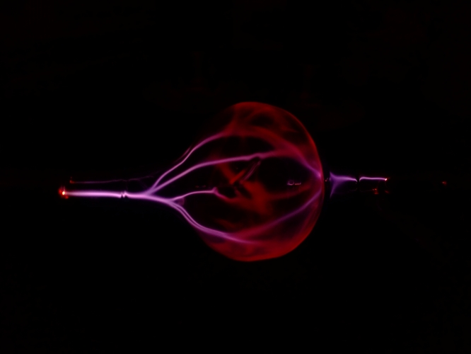 Plasma in a tube. Neon and argon at near atmosphere
