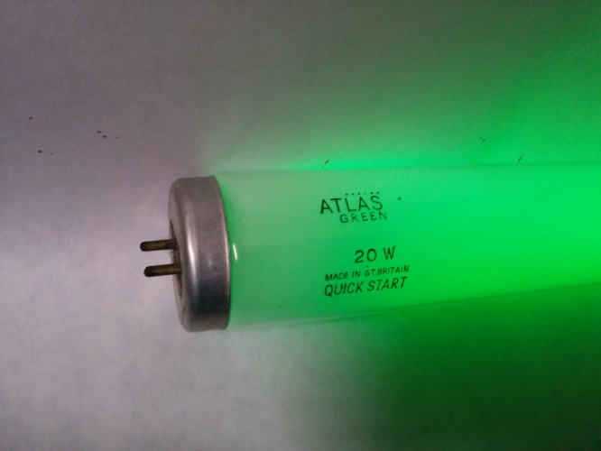 Atlas green 20w
Lit capacitively thus no wires. Had this lamp a while
