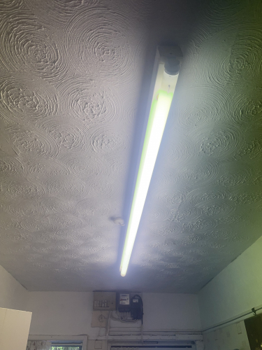 Thorn PP1X70/75W vivatronic
I fitted this light in my uncals kitchen (which I stole on an urbex) around 1998 it has faithfully worked ever since it does however munch through a tube! The tube in this I noticed today (which is a rather lush GB GE 75W/840 has a full length flicker and is about to EOL. They do use this a lot though kitchen is always dark so this is on most of them time. I was about 13 when I fitted this.
