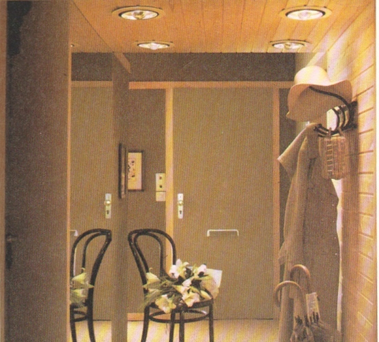 70s Silver crown recessed hallway lighting
Recent uploads of silver crown lamps reminded me of this image. This is a scan from one of my DIY books from the early 1970s showing recessed silver crown fittings. The images are from various countries, this is from Denmark and has a that real Scandinavian  look to it. There is some interesting lighting in these books including fluorescent and spotlighting. 
