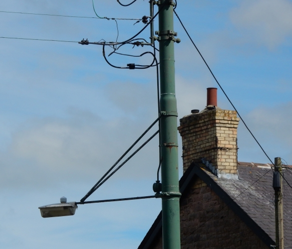 SOX installation - GEC Z9538 
Just realised that I have never posted this, this was in the Northumbrian village of Wooler where I stayed in a static caravan back in 2017. It was one of those villages that time had left behind in the 1980s, with many shops still having old lightng installations and many tradional shops that have disappeared from most other parts of th country still thriving. This was probably due to the fact that there was no nearby out of town shopping centres and not enough of a local population to make one worthwhile.
