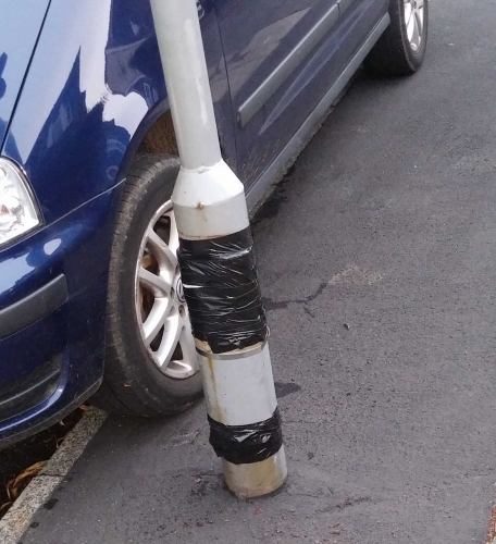 Another quality repair
Another quality repair to the column for a sign in Crosby by Sefton council.
