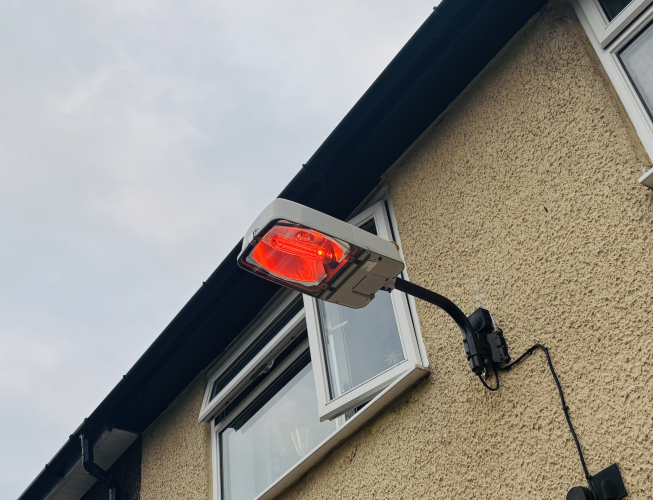 SOX perfection 
Dave’s outside light on the rear of the house, my front light will soon look the same! 
