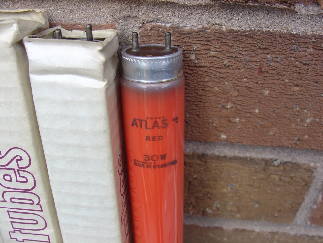 ATLAS 30 watt T8 RED tubes NEW OLD STOCK

