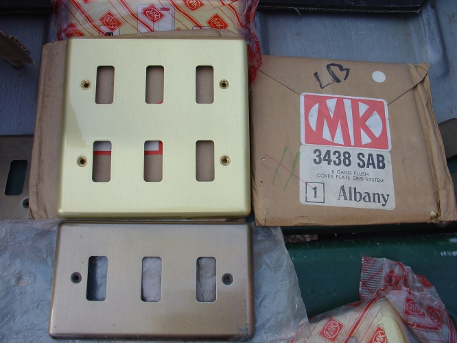 vintage MK brass switchplates
