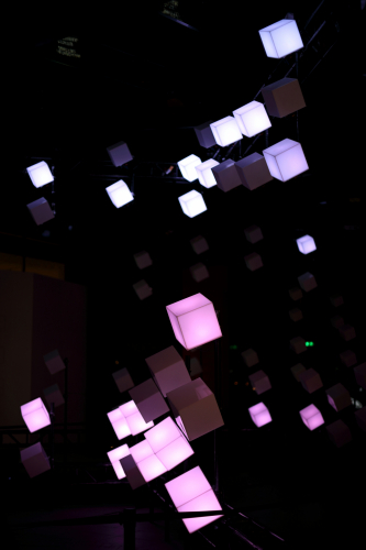 Lighting Art: Musical RGB cubes.
I've been going through some of the photo's that I've taken of the various lighting art installations that pop up around Liverpool City Centre now and again.
It's quite hard to take a decent photograph as these installations are animated like cycling through various colours, effects and patterns ect. 
It looks really impressive in the flesh but not so good as a static photo. I've decided to upload a few which gives you a general idea.

This one I really liked. There was loads of these cubes set up at various heights and distances and the effects and colours were synced to a piano at the front of the installation on which the general public or audience could play.
The colours and effects varied depending on the tempo and notes played.
I witness some quite talented people playing!
