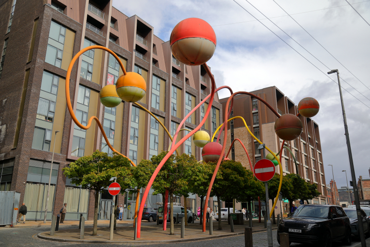 Very Large Illuminated Art Globes
I spotted this article about an art installation that was installed in my home city back in 2002... and I never even knew it was there until I saw the article!
[url]https://www.liverpoolecho.co.uk/whats-on/arts-culture-news/liverpool-landmark-still-electricity-running-34491934[/url]

The next time I was in town, I decided to see them for myself and grab a few photos.
They are MASSIVE and would look cool at night while lit up but according to the article they have been unlit for a quite a few years although there is still an electrical supply to them so they are hoping they might get the go ahead to refurbish them and bring them back to their former glory.

It's funny as I quite often visit shops literally in the next street yet I have never seen them before! 
