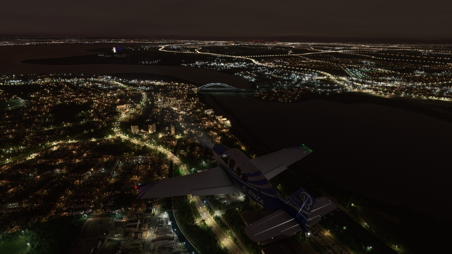 SON, SOX and LED/MH
I was surprised to notice that the new Microsoft Flight Simulator does actually indeed show the various lighting technologies...
Here I am on approach to Liverpool airport and you can see the orange SOX, the golden SON and White LED/MH.
They use Bing maps data for the scenery and building placement so maybe they use night time satellite imagery for the lighting.

The red lights visible in the distance on the horizon is from the offshore wind farm that we have!
