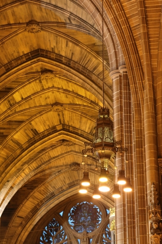 Liverpool Anglican Cathedral  SON Chandeliers
The interior of this massive building is lit by various hidden SON uplighters but also features quite a few of these equally massive SON chandeliers!

I didnâ€™t notice until I looked at the pictures but it looks like they also have some hidden fluorescent lights in them to light up the details on them!
