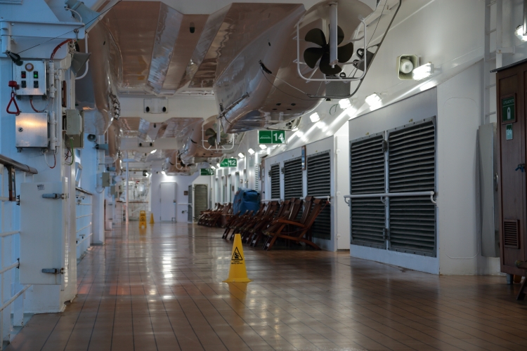 LED reotrofit tubes
Old pic of a load of LED retrofit lamps installed in very sturdy Aqua-Signal twin 18w fluorescent bulkheads.
The boat deck on the Vista class cruise ship Queen Victoria.
