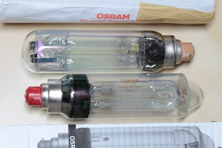 Osram 18w SOX: Old vs New.
You can see how they have optimised the design of the new lamp for cost!
