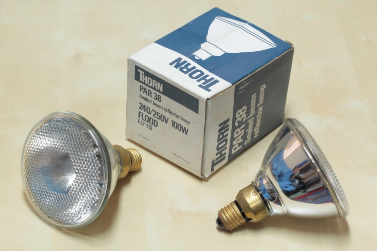Thorn 100w PAR38 reflector lamp.
100w sealed beam PAR38 reflector lamp from Thorn.
Interestingly appears to be made in West Germany.
1076 date code. October 1976?

10 points if you spot what is wrong with this photo...

