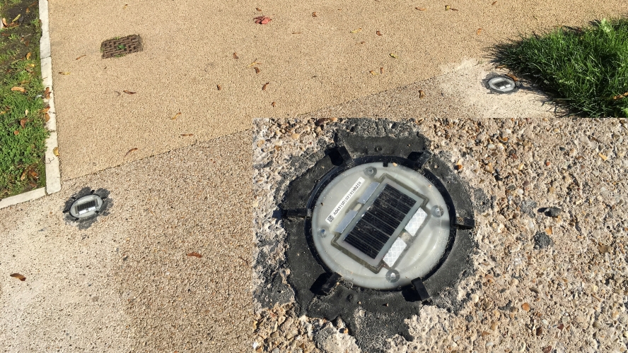 Solar LED Cat's eyes for pedestrians?
The council estate near me now has these on the pavement whenever you have to cross the road. I am standing with my back to the road and there are two on the other side.
Really? Taxpayer money at work here! I bet these aren't cheap and I bet they cost a fortune! Do people really need these? 
