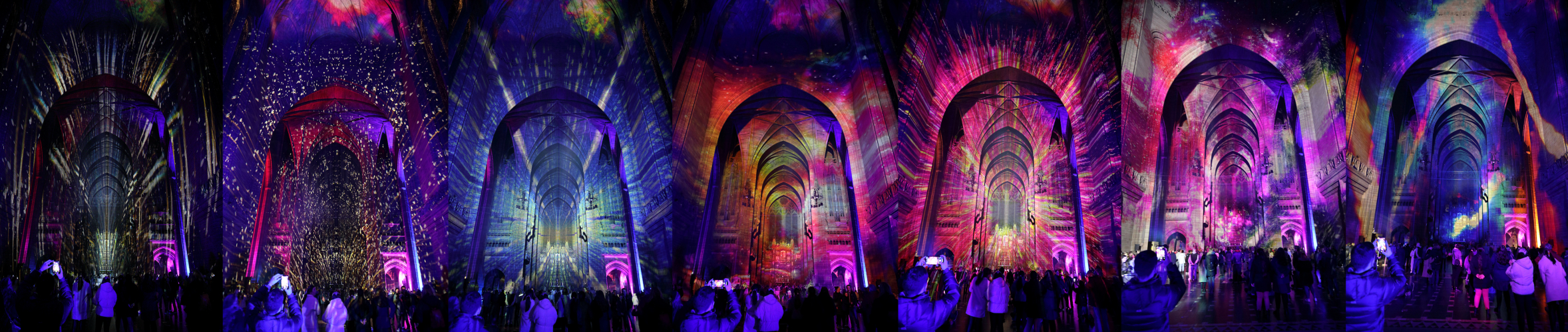 Space, The Universe and Everything.
The Liverpool Anglican cathedral regularly hosts events and recently they had this big light show which used massive projectors to project moving images onto the walls and roof of the cathedral along with a spacey soundtrack.
The idea was as you walked through the different area of the building there was all sorts of different themes regarding human space travel and the universe itself in the main hall. It was quite impressive tbh.
