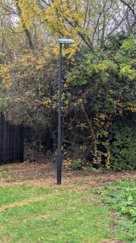 Car Park Revisit Repairs: Urbis ZXU1 
Before relamp and turned lantern towards car park
