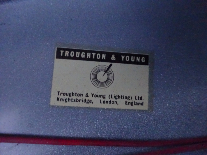 Troughton and Young label.
To further add to the 6 fittings immaculate originality are the labels, seldom seen on many fittings due to degradation, 5 of these labels are perfect condition, showing that the area they were used in was a good dry atmosphere.
