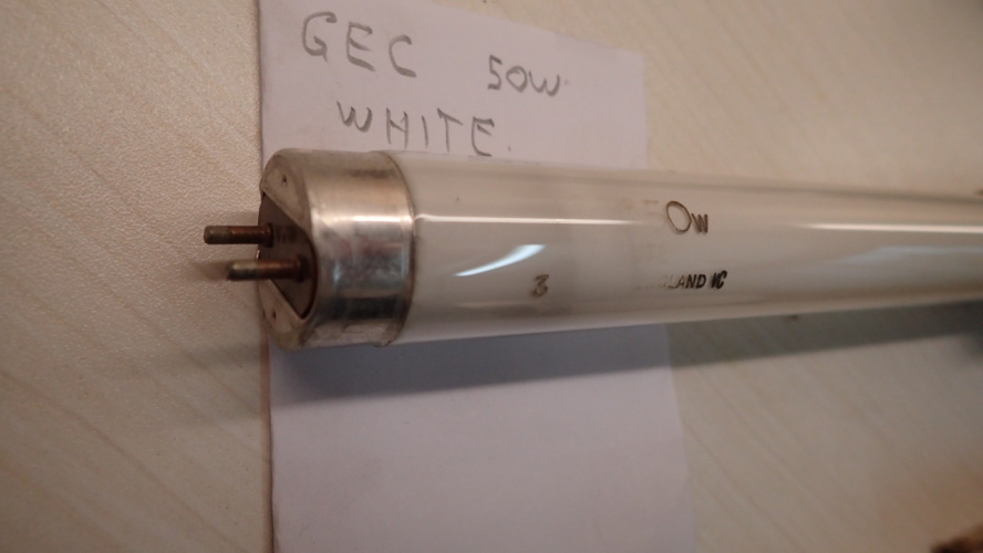 GEC 5' 50W White
A bit more recent and boring. It might even have cathode shields to compound the boredom.
