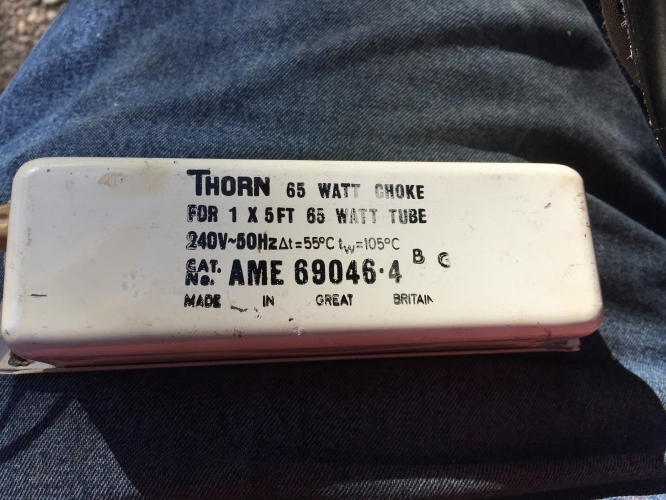 Thorn 65 watt choke 
this came with my philips 75 watt 
chokes, this 65 watt one is going be 
my spare choke. might use it for future 
fitting project
