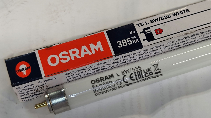 2022 "warm white" 8w 535 Osram tubes (junk ...probably)

Found these at work. They look like they'll be junk. Manufactured in China, 08/2022. "Warm white" etched on the tube although the sleeve says white, which they are being 3500k.
