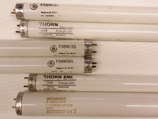 Today's Saves - Thorn, GE & SLI 4, 5 & 6' Tubes
Dropped off about 20 dead tubes today. Didn't get to rummage too far in the lamp bin as there was one of them power mad attendants on site who wasn't too happy about anything, you know the type. Bin was pretty empty anyway, nothing special immediately noticeable so just quickly grabbed these. They all work fine and look like they'll put in some more hours! Nothing too special but still better than being scrapped :-)
