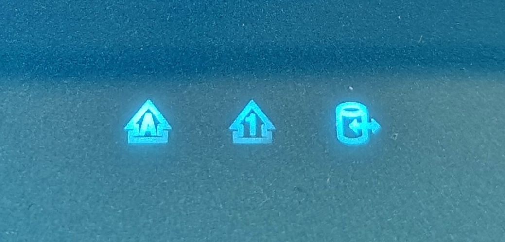 Visible Lumen Depreciation of a White LED based Indicator
I noticed yesterday that after nine years the LED in the num lock indicator on my laptop has faded really noticeably compared to the caps lock and hard disc activity indicators next to it.

While they look blue in the photo the LEDs are actually white, they just shine directly through the case of the laptop which is transparent blue.  

Just thought it was quite interesting to be actually able to see the effect so obviously in person on such an everyday item.  These three LEDs looked identical in brightness when the machine was new.
Keywords: Lenovo;ideapad;z570;laptop;computer;white;led