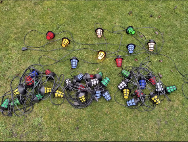 4 Sets of Coronet Lights
3 x 10 & 1 x 9 sets, in good condition for their age, connectors need sorting & a few lamps have been replaced with LED but nothing that can't be easily sorted.
