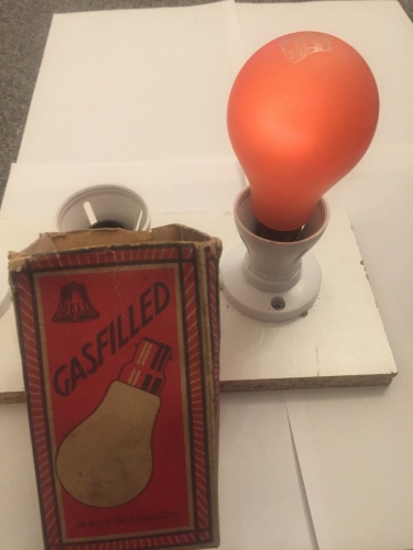 Bell Flame
230 Volts, Gas filled, Made In London, BC (B22) Cap.
