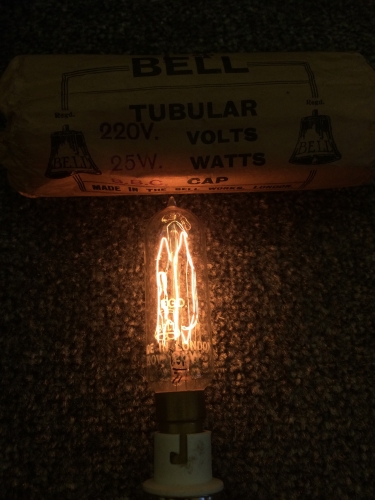 Bell Tubular
220 Volts, SBC.
Made in London.

