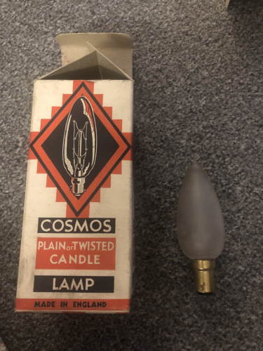 Cosmos 35mm Tipped Candle
Frosted, 100 Volts, SBC-B15, England
