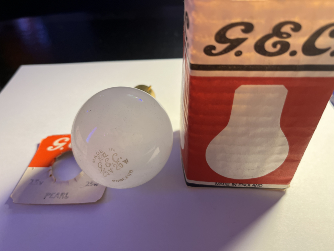 G.E.C. Low Voltage
Code = B3KL, 25 Volts, BC-B22.
