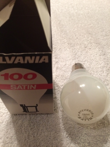 Sylvania Satin GLS
New old stock, bought two but one was air leaked.
BC, 240 v, Belgium.
