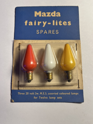 Mazda Fairy-lites
20 Volts for 12 Lamp sets.
