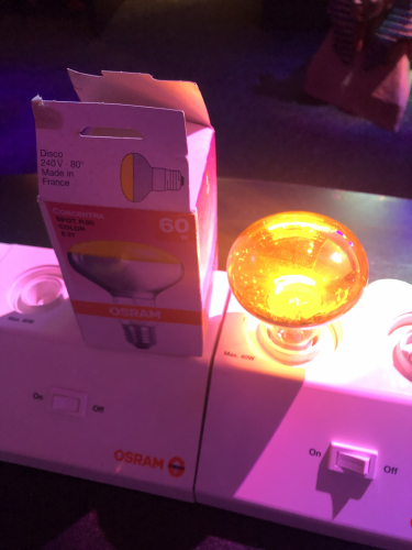 Osram Concentra Yellow R80
Charity shop find, designed for disco lighting.
