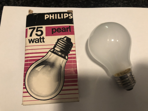 Philips 75 Watt GLS
Glad to get this rarer wattage lamp from Lucas.
