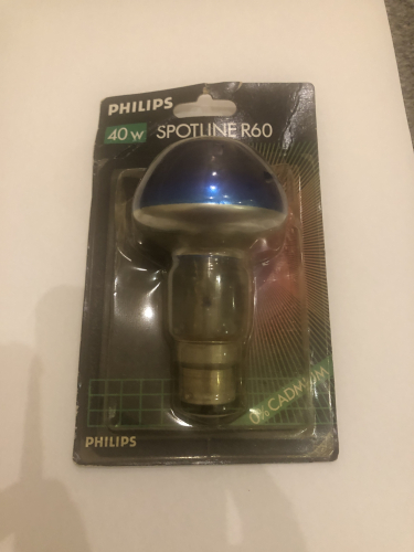 Philips Spotline R60
Blue, 240 Volt, Holland, BC-B22
