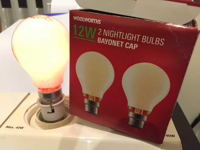 Woolworths Nightlight
Designed to be left on overnight with low running cost
