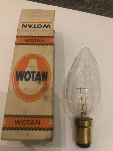 Wotan 40 Watt Clear Candle
Made in Germany

