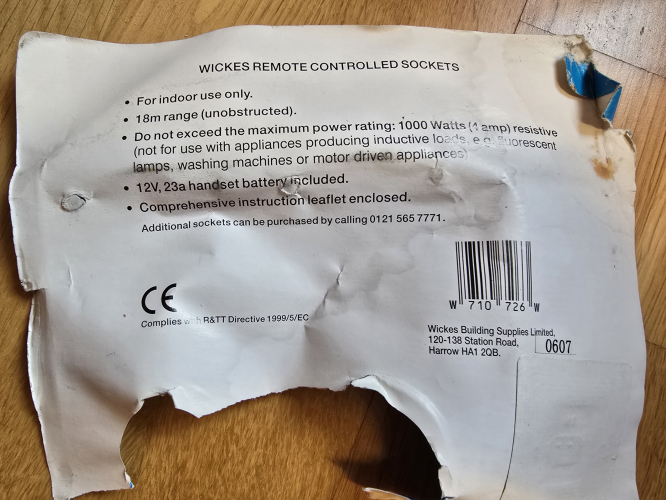 Wickes remote controlled sockets
I bought these from car boot sale to rig one of them to the conservatory fluorescent fixtures as they both are to be turned on by mains socket. All fun and games until it says you can't use fluorescent lights 

Or can you actually? 

Need advice please thanks 

