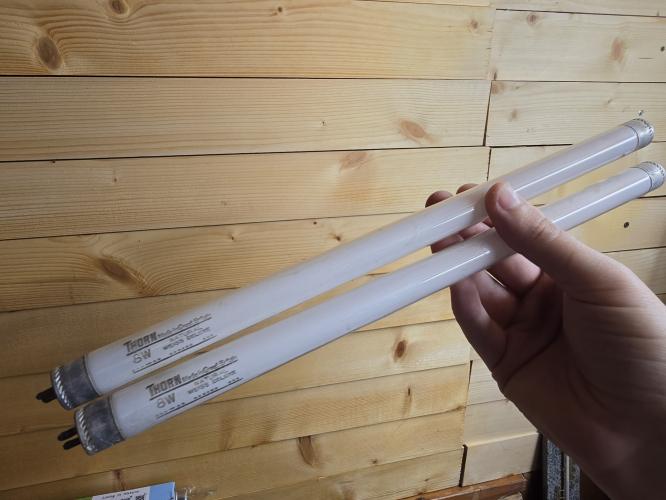 Thorn Natural Weiss Deluxe 8W tubes 
Cleaned up and taken out of the Spectralight fixture as want to preserve them 

