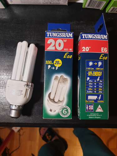 Tungsram (General Electric) 20W CFLs
From FB Seller that I got back in Feb this year

Made in Hungary
