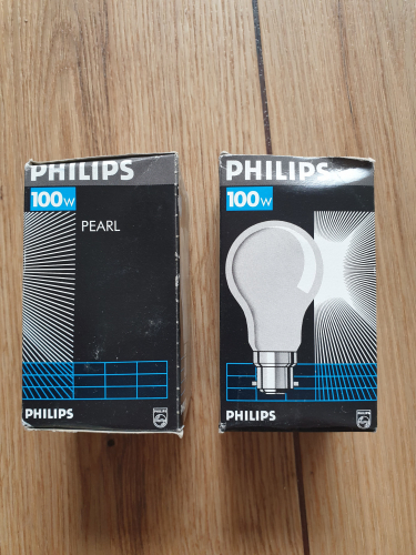 Philips 100W 1990s era (start of)
Seeing that packaging 
