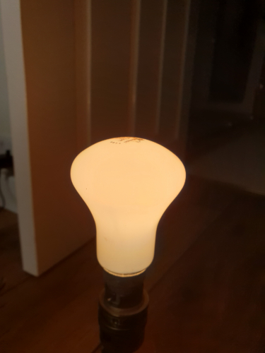 Winfield 100W mushroom bulb lit up
Lit up 
