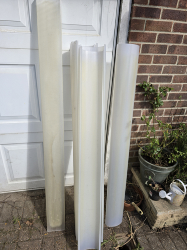 Diffusers 
6ft Poppack difuser and 5ft curved diffusers for unknown fluorescent fixture 

I got these except the Poppack diffuser by mistake as I am suppose to to give Slyspark some 8ft diffusers instead of the curved diffusers 
