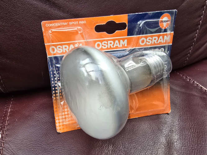 OSRAM Concentra 100W reflector bulb
From car boot sale 

