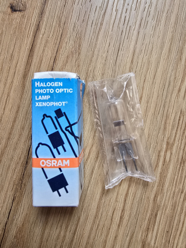 OSRAM Halogen photo optic capsule bulb
From car boot sale 

