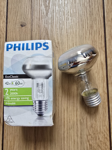 Philips EcoClassic 42w halogen spotlight 
Obviously made during my teen years to end of university seeing the packaging 

Got it from car boot sale 
