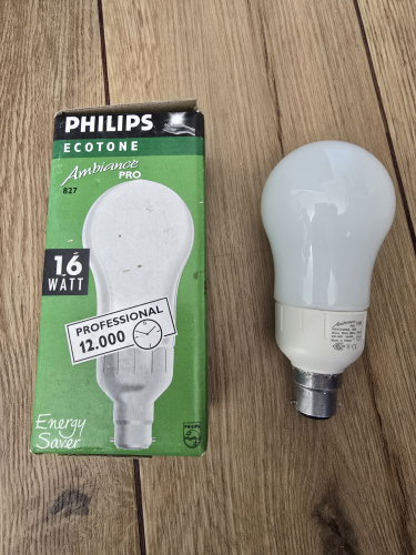 Philips Ambiance Professional 16W GLS CFL
From car boot sale 

It's the same as the one I got back in April only this time this came in its packaging 
